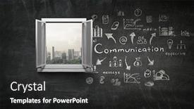  Presentation with media - Beautiful slides featuring opening-new-opportunities-mixed-media backdrop and a dark gray colored foreground