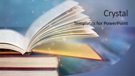  Presentation with school holidays - Slide deck enhanced with opening new school - open book with magic lights background and a light blue colored foreground