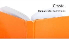  Presentation with book - Slide set consisting of opening new school - opened book isolated on white background and a white colored foreground