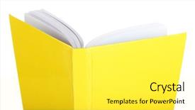  Presentation with book wide open - Audience pleasing presentation design consisting of opening new school - opened book isolated on white backdrop and a white colored foreground