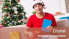  Presentation with christmas eve religious - Cool new PPT theme with opening new school - young student with book backdrop and a red colored foreground