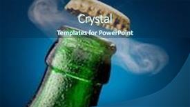  Presentation with gas - Audience pleasing PPT layouts consisting of opening of beer cap with the gas output backdrop and a navy blue colored foreground