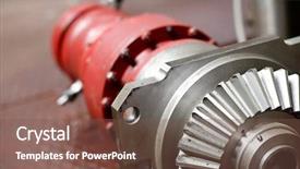  Presentation with machinery - Theme featuring opening of massive metal design background and a tawny brown colored foreground