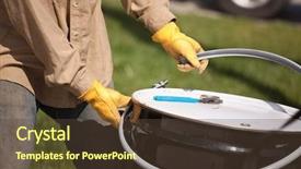  Presentation with utility - Amazing PPT theme having opening or sealing oil drum backdrop and a tawny brown colored foreground