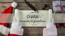  Presentation with scroll - Audience pleasing presentation theme consisting of opening scroll against christmas greeting backdrop and a light gray colored foreground