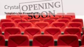  Presentation with cinema - Beautiful PPT layouts featuring opening-soon-sign backdrop and a lemonade colored foreground