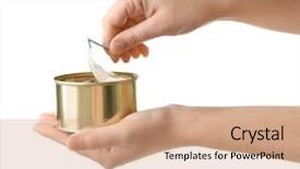  Presentation with white and black woman climbing ladders - Amazing PPT layouts having opening tin can with fish backdrop and a coral colored foreground