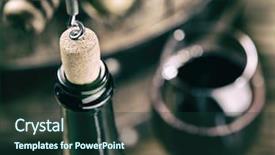  Presentation with bottling wine - Slide deck having opening wine bottle oak wine background and a tawny brown colored foreground