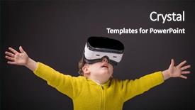  Presentation with experience - Cool new theme with openness experience - little boy in vr glasses backdrop and a dark gray colored foreground