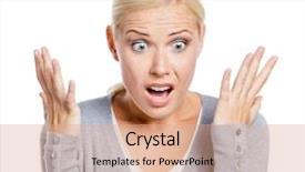  Presentation with experience - Colorful presentation enhanced with openness experience - shocked girl with her mouth backdrop and a coral colored foreground