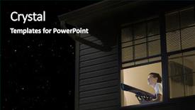  Presentation with night sky - Colorful presentation design enhanced with openness experience - young boy with telescope backdrop and a black colored foreground