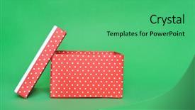 Presentation with box - Beautiful presentation featuring opens red present box isolated backdrop and a seafoam green colored foreground