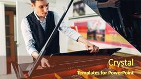  Presentation with lid - Audience pleasing slide set consisting of opens the lid of black backdrop and a tawny brown colored foreground