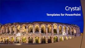  Presentation with theater - PPT theme with opera - verona theater during evening hour background and a black colored foreground