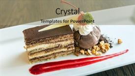  Presentation with ice cream cake - Audience pleasing slide set consisting of opera cake with chocolate ice backdrop and a coral colored foreground