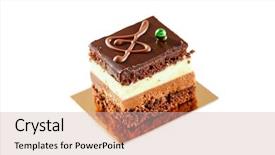  Presentation with opera - Cool new slide deck with opera chocolate pastry backdrop and a soft green colored foreground