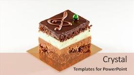  Presentation with opera - Presentation featuring opera chocolate pastry background and a coral colored foreground