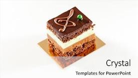  Presentation with opera - Theme with opera chocolate pastry background and a cream colored foreground