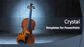  Presentation with concrete - Presentation theme featuring camber - violin on concrete wall background background and a tawny brown colored foreground