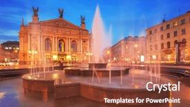  Presentation with city night - Cool new PPT layouts with opera house - lviv city night landscape ukraine backdrop and a tawny brown colored foreground