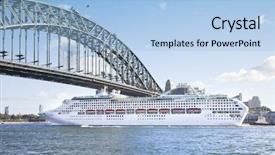  Presentation with opera - Amazing presentation theme having opera house - photography of a cruise ship backdrop and a light blue colored foreground