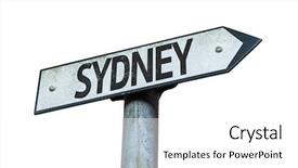  Presentation with sydney - Theme enhanced with opera house - sydney sign isolated on white background and a white colored foreground
