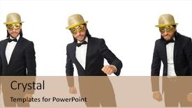  Presentation with lawyer client meeting wearing mask - Amazing theme having opera montage - funny man wearing mask isolated backdrop and a coral colored foreground