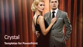  Presentation with stage - PPT theme enhanced with opera music - couple on a stage background and a wine colored foreground