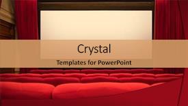  Presentation with theater curtains - Theme consisting of opera music - empty movie theater with red background and a coral colored foreground