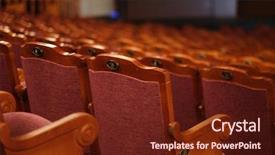  Presentation with theater - Presentation design enhanced with opera music - numbered theater chairs with red background and a tawny brown colored foreground