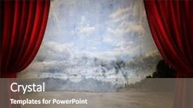  Presentation with theater curtains - Theme featuring opera music - small stage with red velvet background and a gray colored foreground