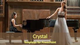  Presentation with opera - Theme enhanced with opera music - woman pianist plays the piano background and a tawny brown colored foreground