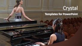  Presentation with opera - Slide deck with opera music - woman pianist sits background and a tawny brown colored foreground