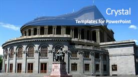  Presentation with opera - Audience pleasing theme consisting of opera theater building yerevan armenia backdrop and a teal colored foreground