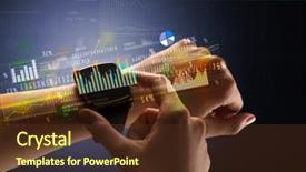  Presentation with female - Slides featuring operating income - cloe up naked female hand background and a  colored foreground