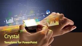  Presentation with female - Presentation design enhanced with operating income - cloe up naked female hand background and a  colored foreground