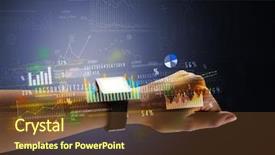  Presentation with female - Presentation theme with operating income - cloe up naked female hand background and a tawny brown colored foreground