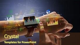  Presentation with female - Cool new slides with operating income - cloe up naked female hand backdrop and a  colored foreground