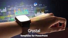  Presentation with female - Slide deck having operating income - cloe up naked female hand background and a  colored foreground