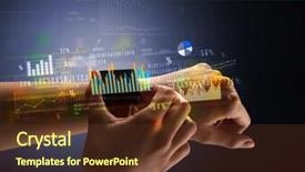  Presentation with female menstrual cycle - Audience pleasing PPT theme consisting of operating income - cloe up naked female hand backdrop and a  colored foreground