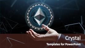  Presentation with cryptocurrency - Amazing presentation design having operating income - cryptocurrency financial technology and business backdrop and a  colored foreground