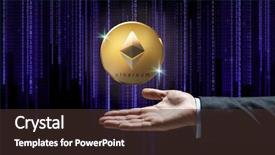  Presentation with ultra - Audience pleasing slide set consisting of operating income - cryptocurrency financial technology and business backdrop and a tawny brown colored foreground