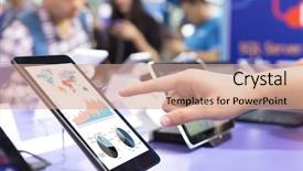  Presentation with touch screen accessible for disable students - Slide deck with operating income - touch tablet screen and operate background and a coral colored foreground