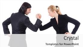  Presentation with brown sugar isolated on white - Slide deck featuring operating model - businessman and businesswoman isolated background and a  colored foreground