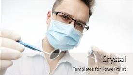  Presentation with set of construction tools tool - PPT theme having operating model - dentist with dentistry tools isolated background and a soft green colored foreground