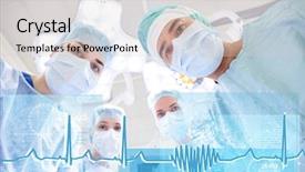  Presentation with surgery room - Presentation design with operating room at hospital background and a light gray colored foreground