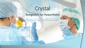  Presentation with surgery room - Theme featuring operating room at hospital background and a sky blue colored foreground
