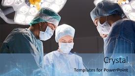  Presentation with surgery room - Presentation with operating room at hospital background and a light blue colored foreground