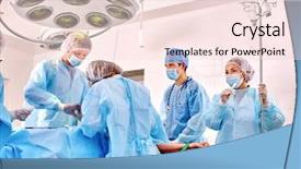  Presentation with operating room - PPT theme consisting of operating room big lamp background and a lemonade colored foreground