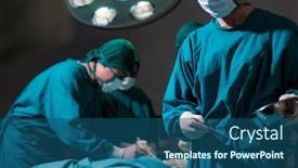  Presentation with team health - Cool new PPT layouts with operating-room-nurse-prepare-surgical backdrop and a ocean colored foreground